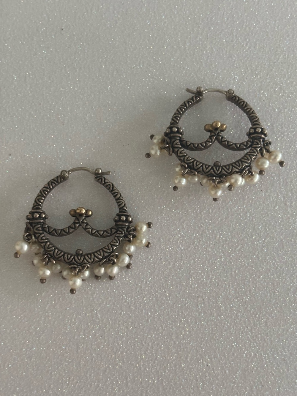 Barbara Bixby Delicate Sterling, 14k, and Pearl Hoops